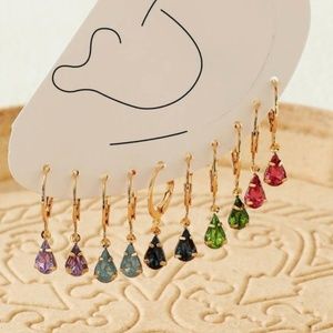 ❤️ FREE Baguette Tear Stone Drop Hipster Chic Glam Girly Modern Classy Earrings